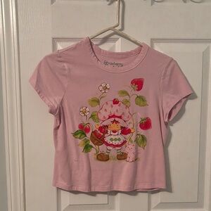 💐Pink strawberry shortcake baby tee